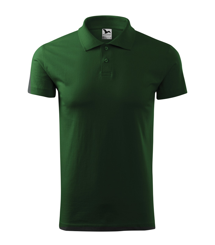 Férfi galléros póló, üvegzöld, 180 g/m²