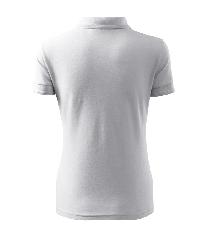 Női galléros pique póló, fehér, 200 g/m²