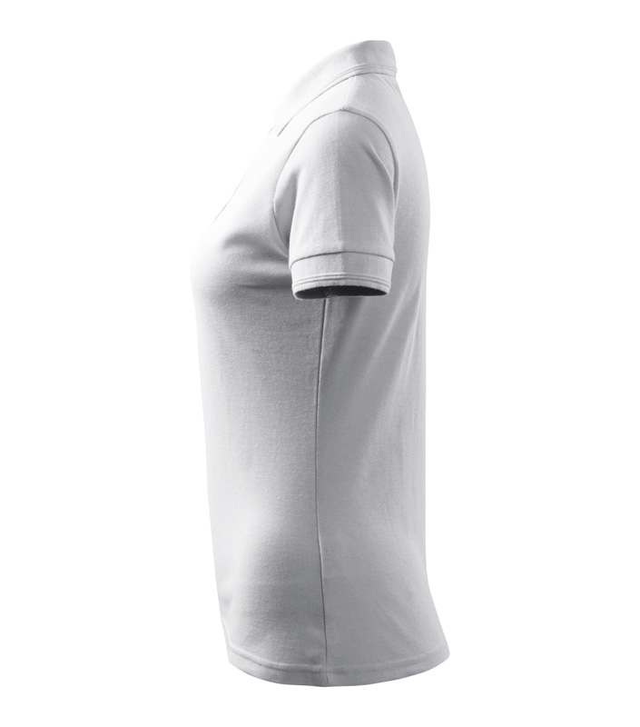 Női galléros pique póló, fehér, 200 g/m²