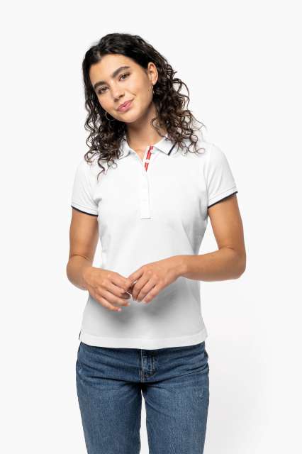 NŐI RÖVID UJJÚ GALLÉROS PÓLÓ – Navy/White/Red |