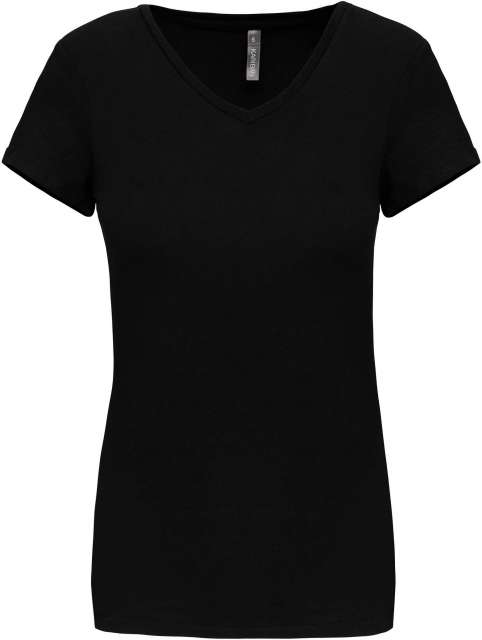 NŐI RÖVID UJJÚ V-NYAKÚ PÓLÓ – Black |