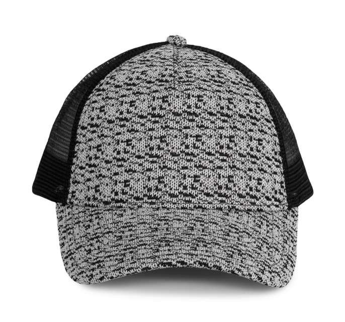 5 PANELES HÁLÓS SAPKA – White&Black Heather/Black | U