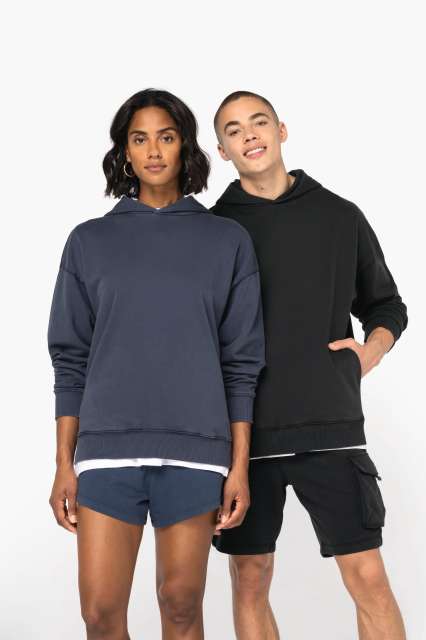 UNISZEX MOSOTT HATÁSÚ OVERSIZED KAPUCNIS PULÓVER