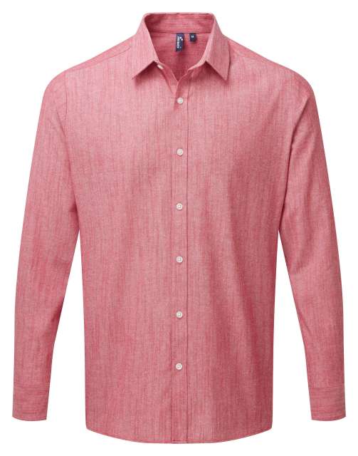 FÉRFI HOSSZÚ UJJÚ, STRUKTURÁLT PAMUT CHAMBRAY ING