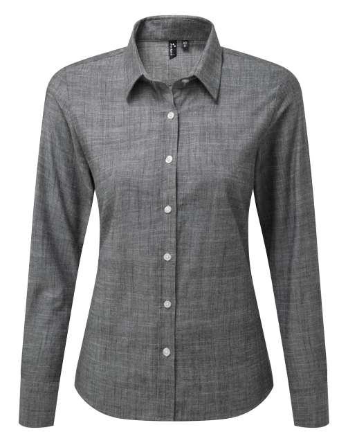 NŐI HOSSZÚ UJJÚ STRUKTURÁLT PAMUT CHAMBRAY ING